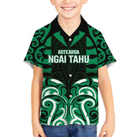 Custom Aotearoa Ngai Tahu Family Matching Off Shoulder Maxi Dress and Hawaiian Shirt Maori Pattern New Zealand - Polynesian Pride