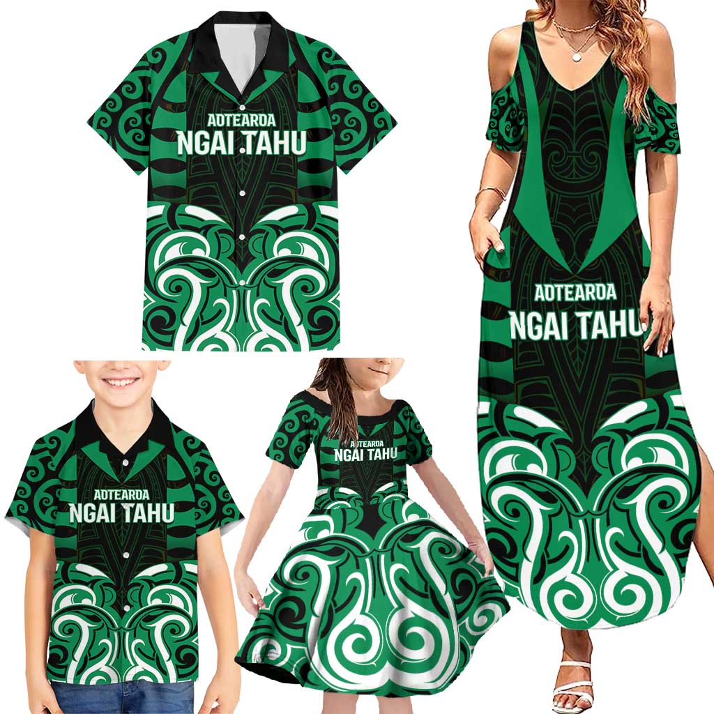 Custom Aotearoa Ngai Tahu Family Matching Summer Maxi Dress and Hawaiian Shirt Maori Pattern New Zealand DT05 - Polynesian Pride