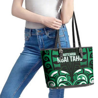 Aotearoa Ngai Tahu Leather Tote Bag Maori Pattern New Zealand - Polynesian Pride