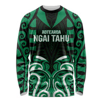 Custom Aotearoa Ngai Tahu Long Sleeve Shirt Maori Pattern New Zealand DT05 Unisex Green - Polynesian Pride