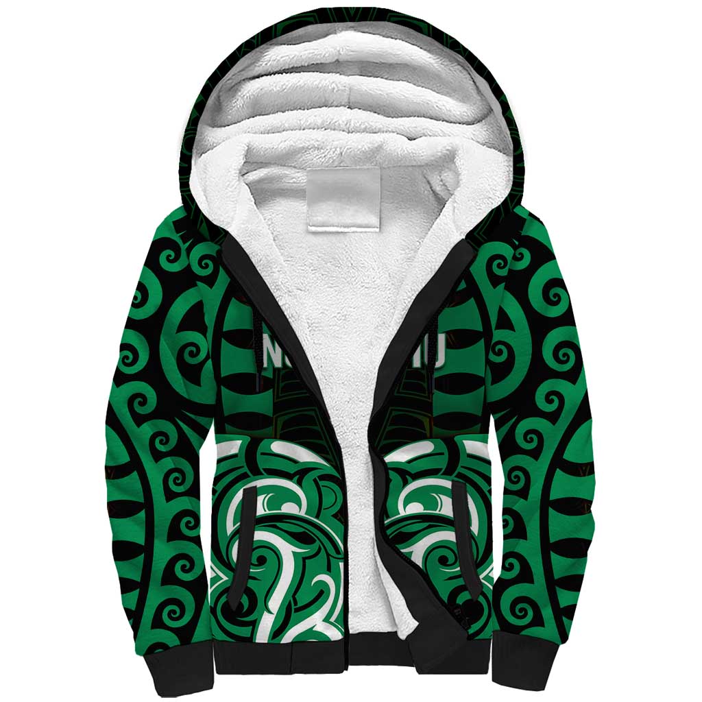 Custom Aotearoa Ngai Tahu Sherpa Hoodie Maori Pattern New Zealand DT05 Unisex Green - Polynesian Pride