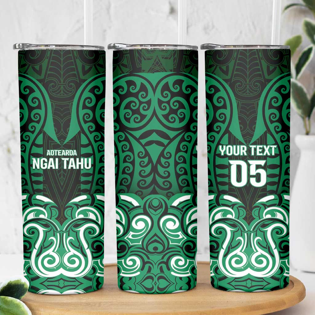 Custom Aotearoa Ngai Tahu Skinny Tumbler Maori Pattern New Zealand - Polynesian Pride