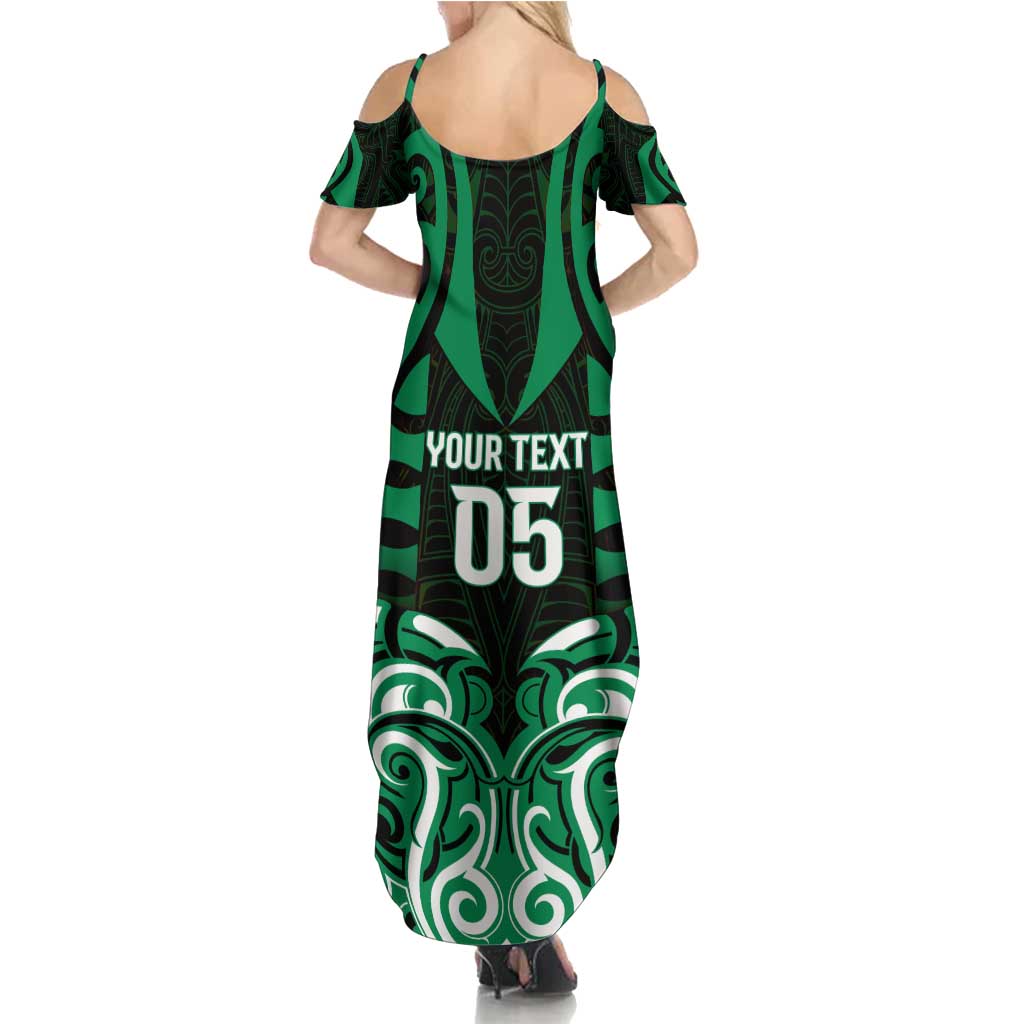 Custom Aotearoa Ngai Tahu Summer Maxi Dress Maori Pattern New Zealand - Polynesian Pride