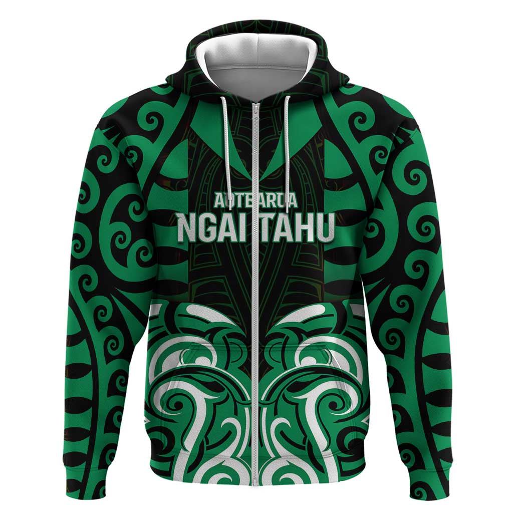 Custom Aotearoa Ngai Tahu Zip Hoodie Maori Pattern New Zealand - Polynesian Pride