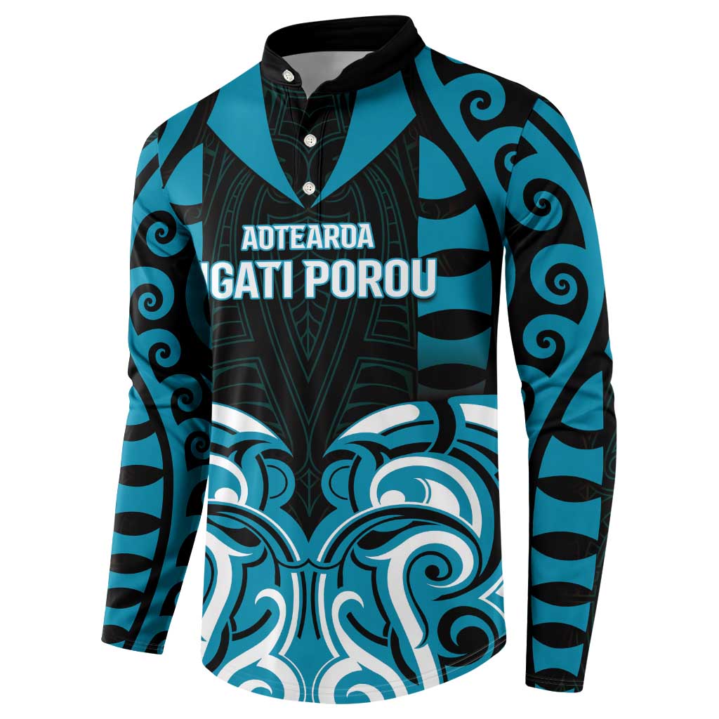 Custom Aotearoa Ngati Porou Button Sweatshirt Maori Pattern New Zealand DT05 - Polynesian Pride