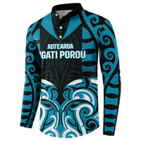Custom Aotearoa Ngati Porou Button Sweatshirt Maori Pattern New Zealand DT05 - Polynesian Pride