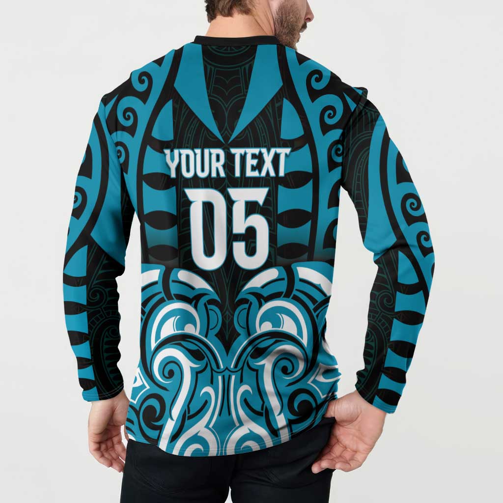 Custom Aotearoa Ngati Porou Button Sweatshirt Maori Pattern New Zealand DT05 - Polynesian Pride