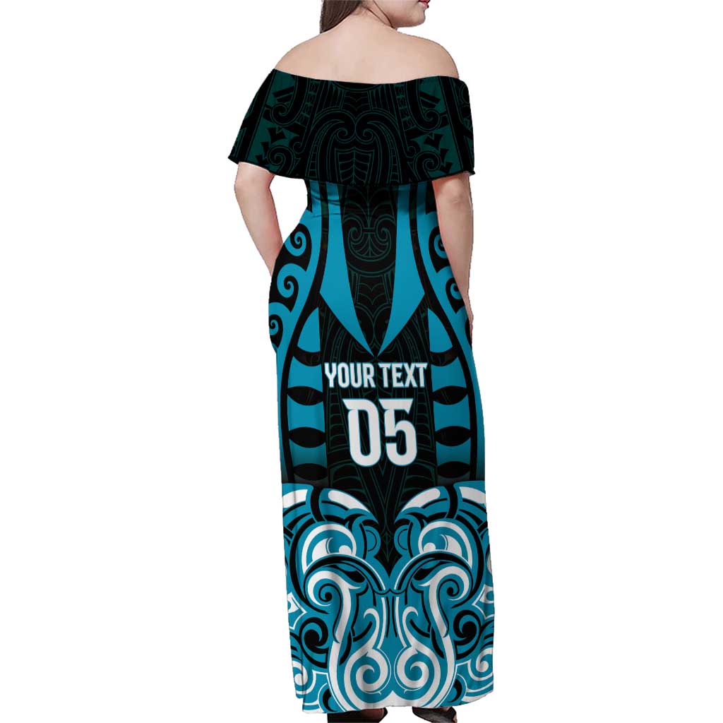 Custom Aotearoa Ngati Porou Family Matching Off Shoulder Maxi Dress and Hawaiian Shirt Maori Pattern New Zealand - Polynesian Pride
