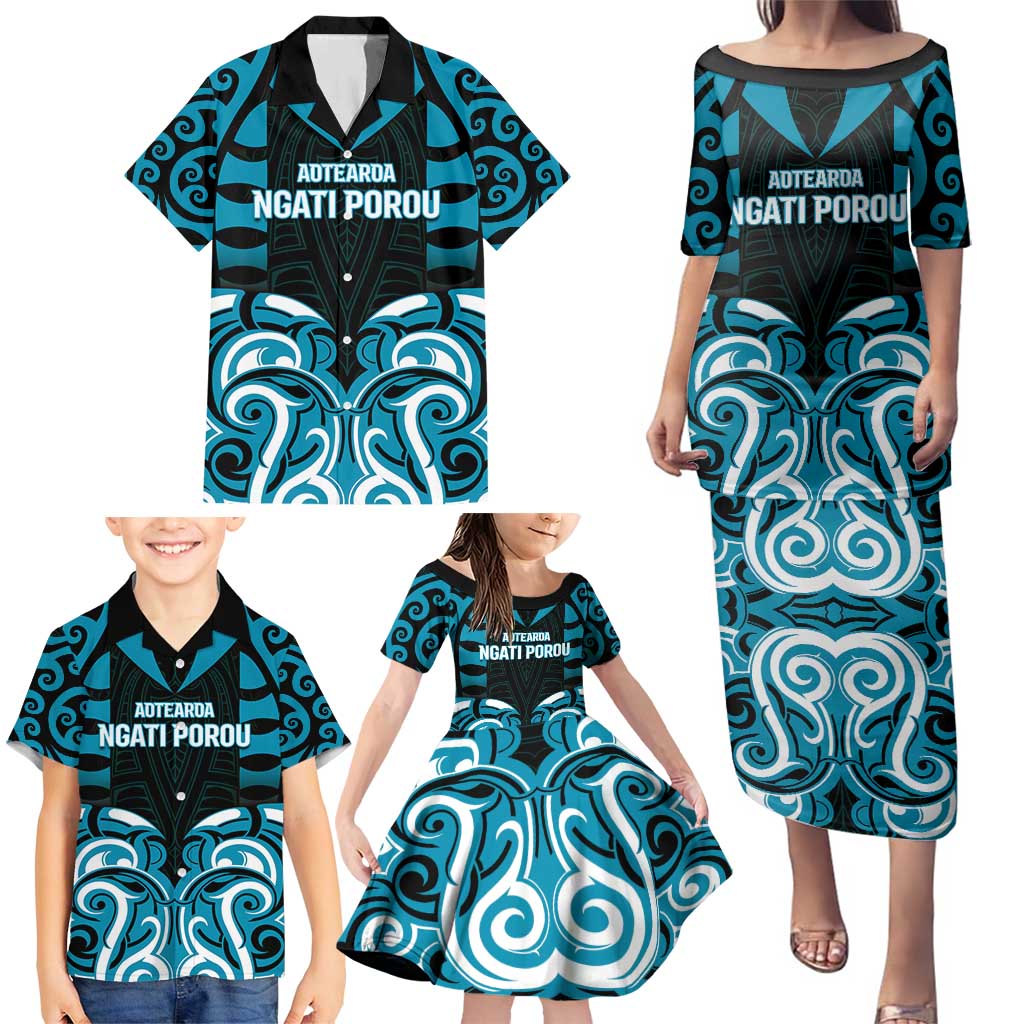 Custom Aotearoa Ngati Porou Family Matching Puletasi and Hawaiian Shirt Maori Pattern New Zealand DT05 - Polynesian Pride