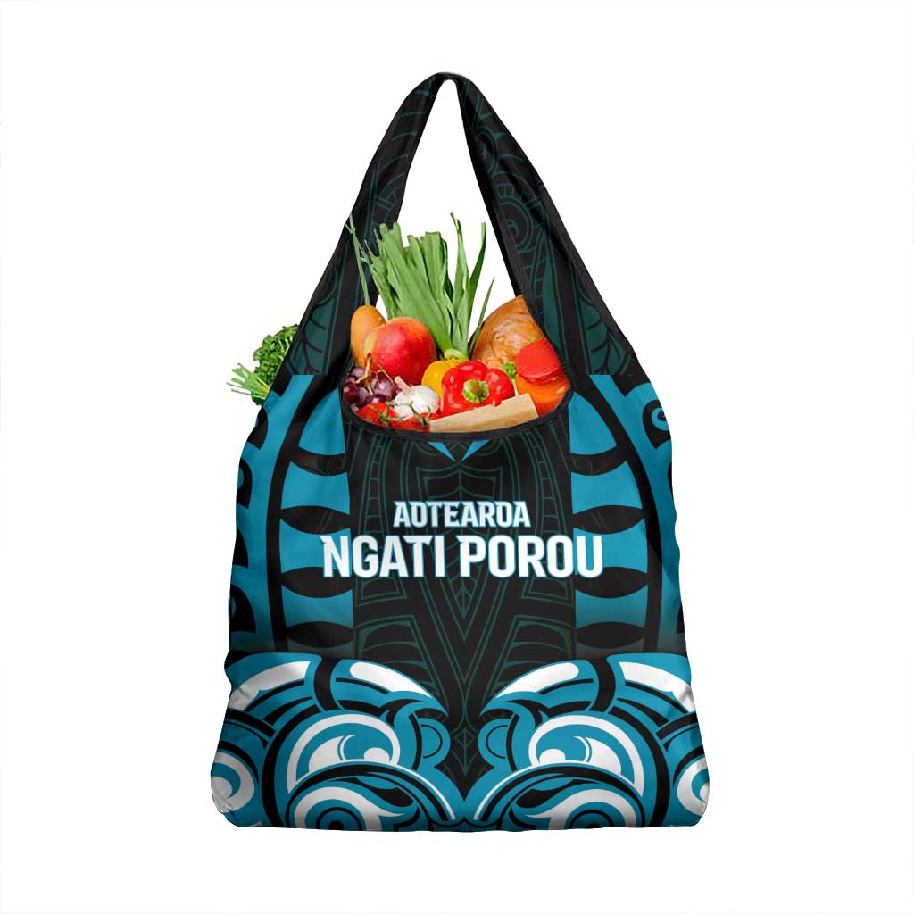 Aotearoa Ngati Porou Grocery Bag Maori Pattern New Zealand DT05 1-pack One Size Blue - Polynesian Pride