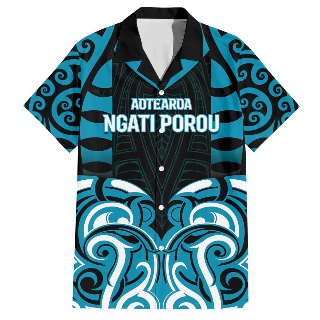 Custom Aotearoa Ngati Porou Hawaiian Shirt Maori Pattern New Zealand DT05 Blue - Polynesian Pride