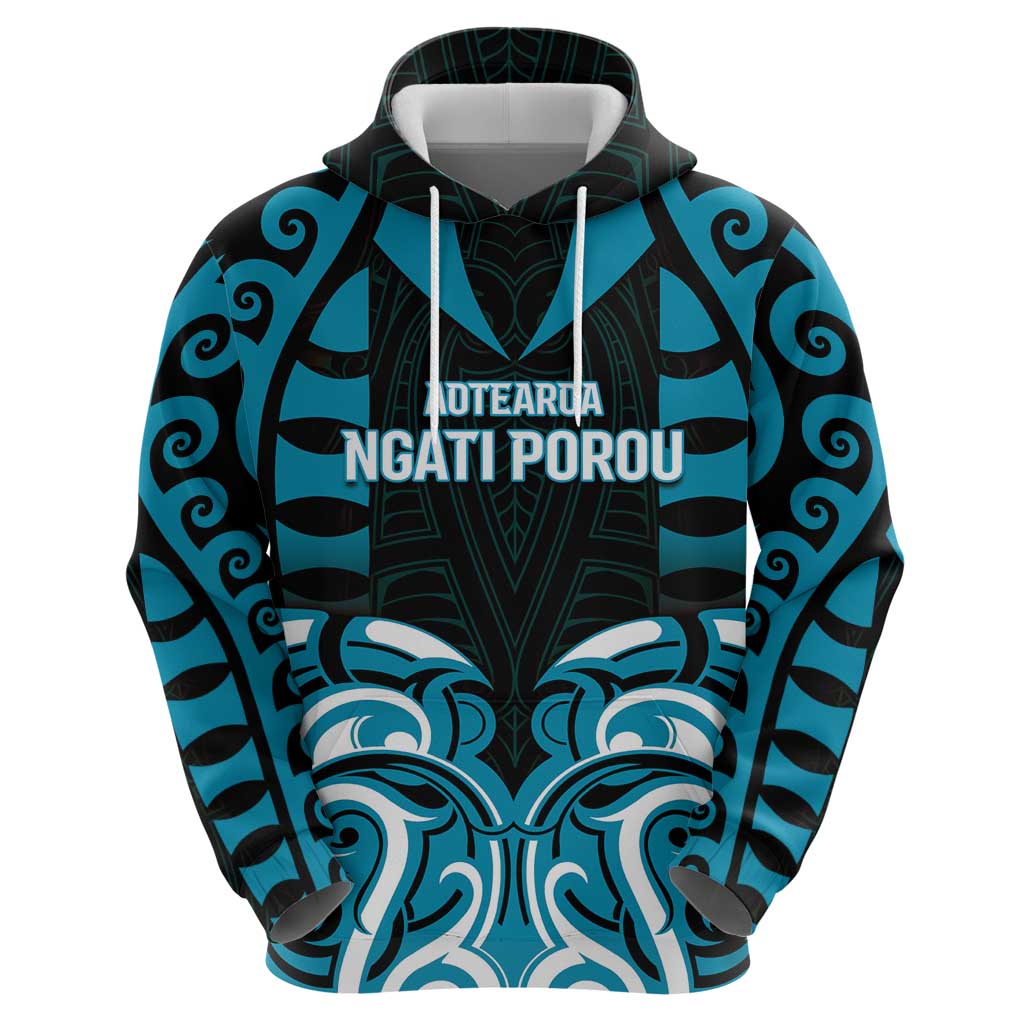 Custom Aotearoa Ngati Porou Hoodie Maori Pattern New Zealand - Polynesian Pride