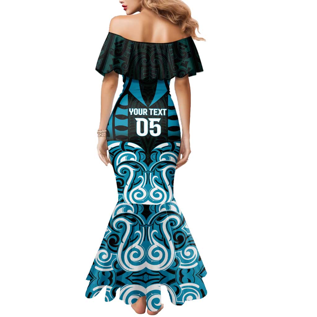 Custom Aotearoa Ngati Porou Mermaid Dress Maori Pattern New Zealand - Polynesian Pride