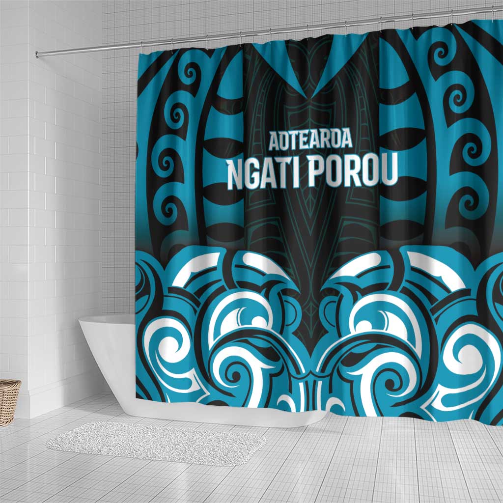 Aotearoa Ngati Porou Shower Curtain Maori Pattern New Zealand - Polynesian Pride