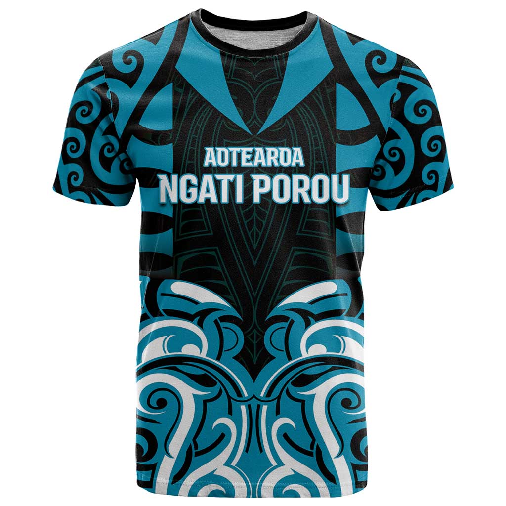 Custom Aotearoa Ngati Porou T Shirt Maori Pattern New Zealand - Polynesian Pride