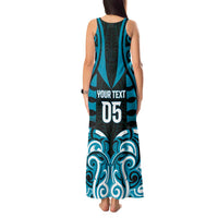 Custom Aotearoa Ngati Porou Tank Maxi Dress Maori Pattern New Zealand - Polynesian Pride