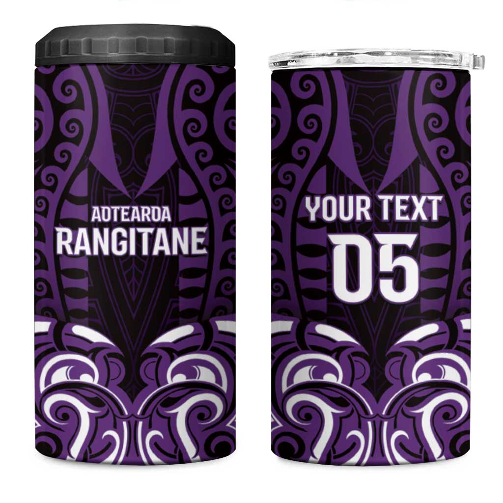 Custom Aotearoa Rangitane 4 in 1 Can Cooler Tumbler Maori Pattern New Zealand DT05 One Size: 16 oz Purple - Polynesian Pride