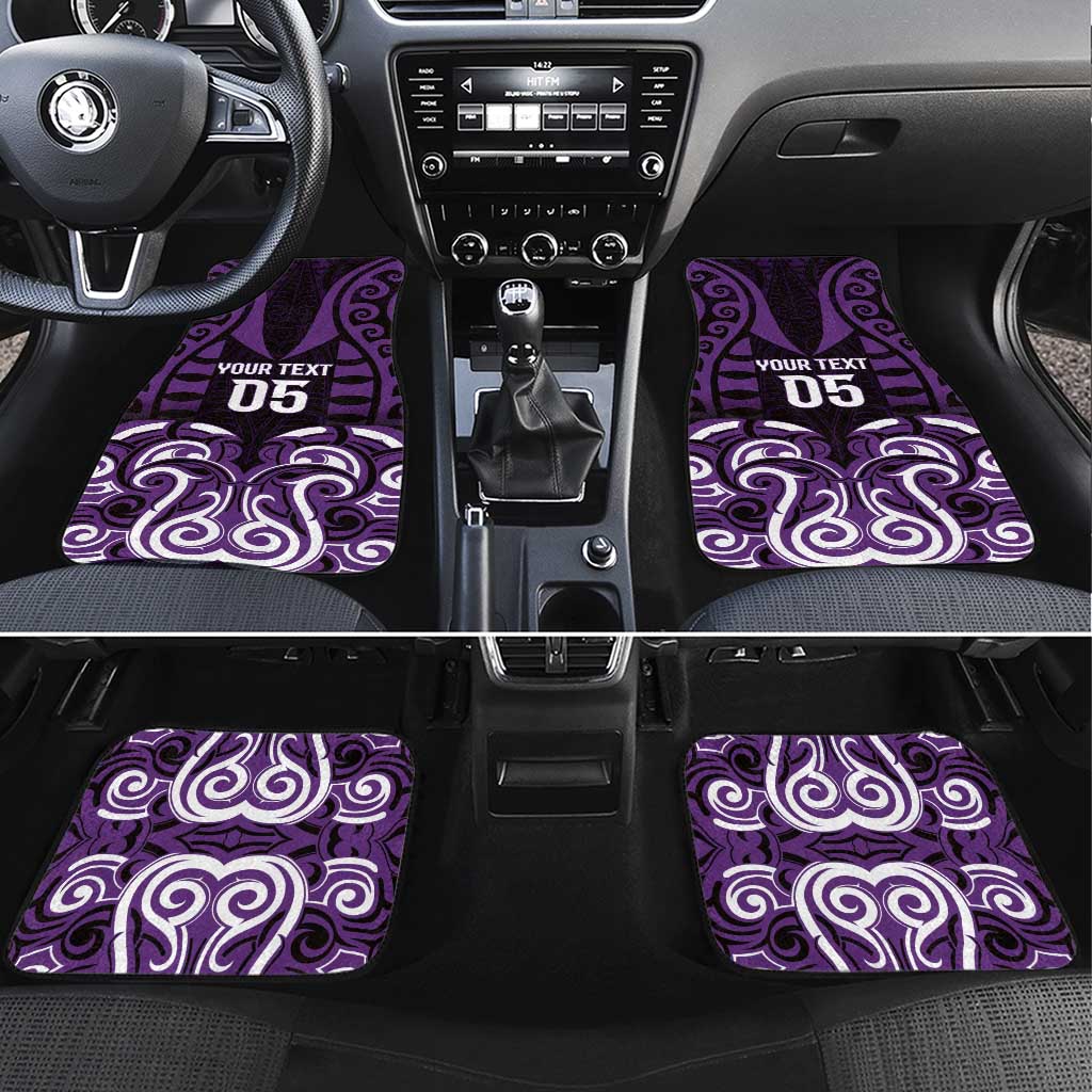 Aotearoa Rangitane Car Mats Maori Pattern New Zealand DT05 Set 4pcs Purple - Polynesian Pride