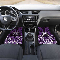 Aotearoa Rangitane Car Mats Maori Pattern New Zealand DT05 Set 2pcs - Front Purple - Polynesian Pride