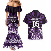 Custom Aotearoa Rangitane Couples Matching Mermaid Dress and Hawaiian Shirt Maori Pattern New Zealand DT05 - Polynesian Pride