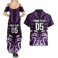Custom Aotearoa Rangitane Couples Matching Summer Maxi Dress and Hawaiian Shirt Maori Pattern New Zealand DT05 - Polynesian Pride