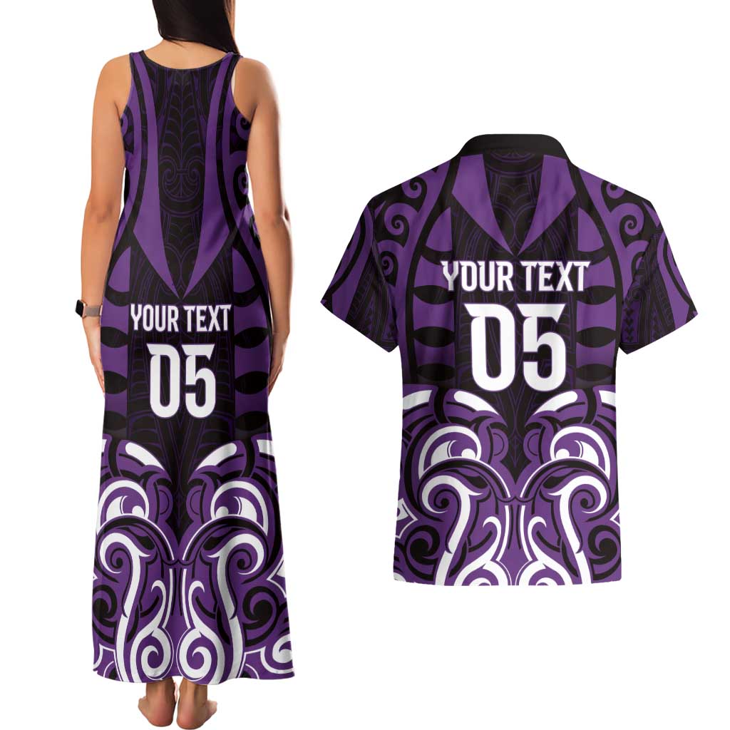 Custom Aotearoa Rangitane Couples Matching Tank Maxi Dress and Hawaiian Shirt Maori Pattern New Zealand DT05 - Polynesian Pride