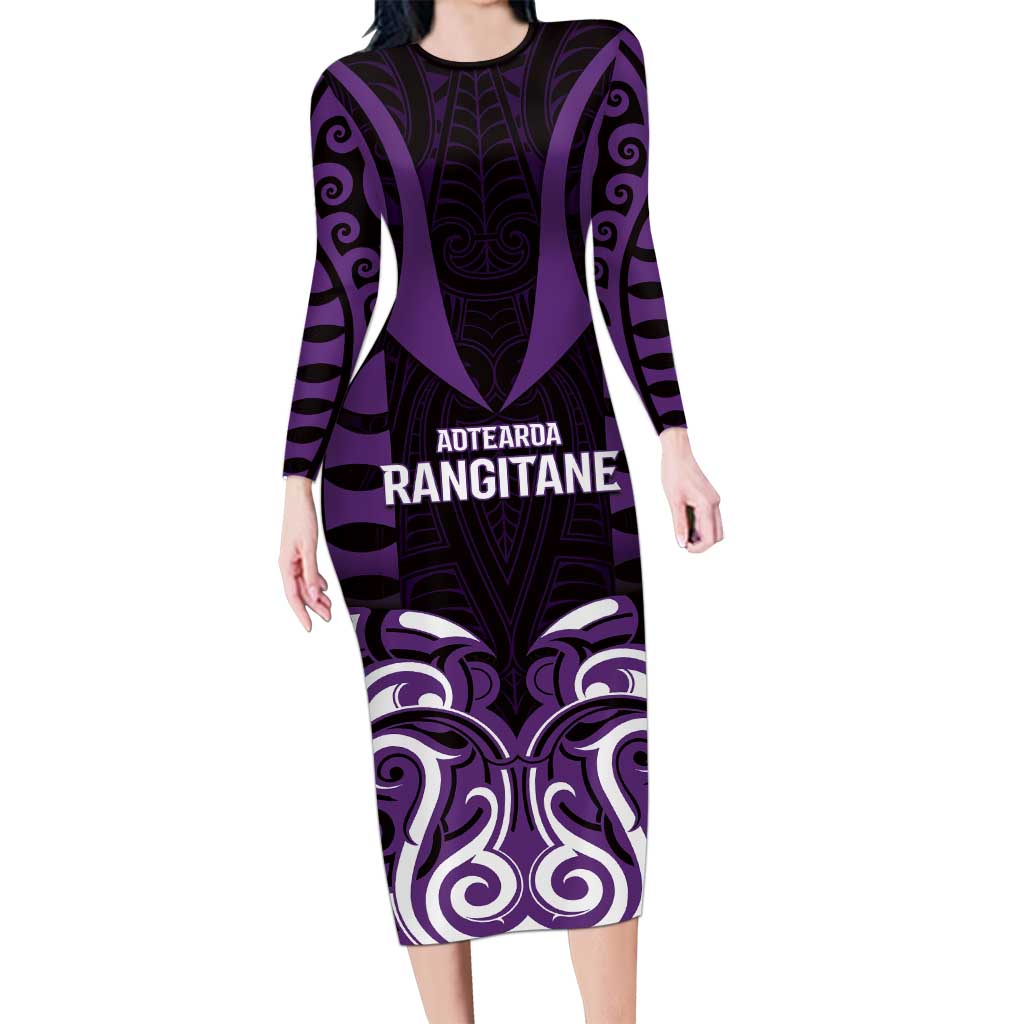 Custom Aotearoa Rangitane Family Matching Long Sleeve Bodycon Dress and Hawaiian Shirt Maori Pattern New Zealand - Polynesian Pride