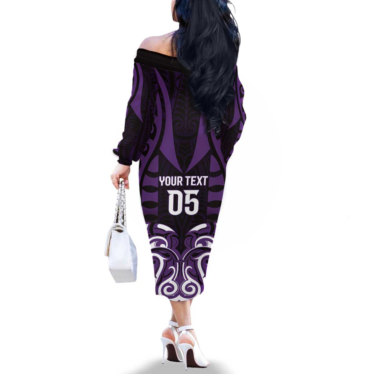 Custom Aotearoa Rangitane Family Matching Off The Shoulder Long Sleeve Dress and Hawaiian Shirt Maori Pattern New Zealand - Polynesian Pride