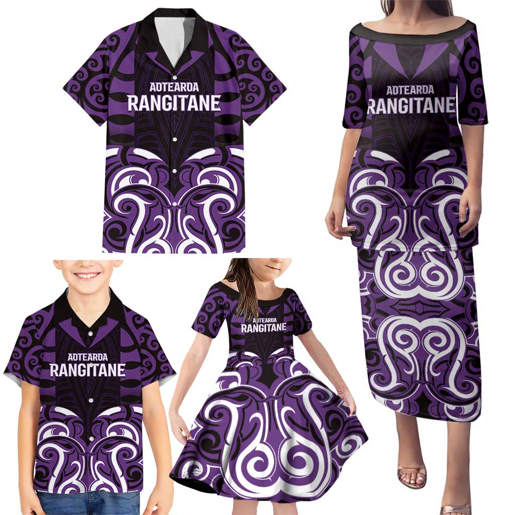 Custom Aotearoa Rangitane Family Matching Puletasi and Hawaiian Shirt Maori Pattern New Zealand DT05 - Polynesian Pride