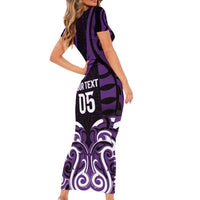 Custom Aotearoa Rangitane Family Matching Short Sleeve Bodycon Dress and Hawaiian Shirt Maori Pattern New Zealand - Polynesian Pride