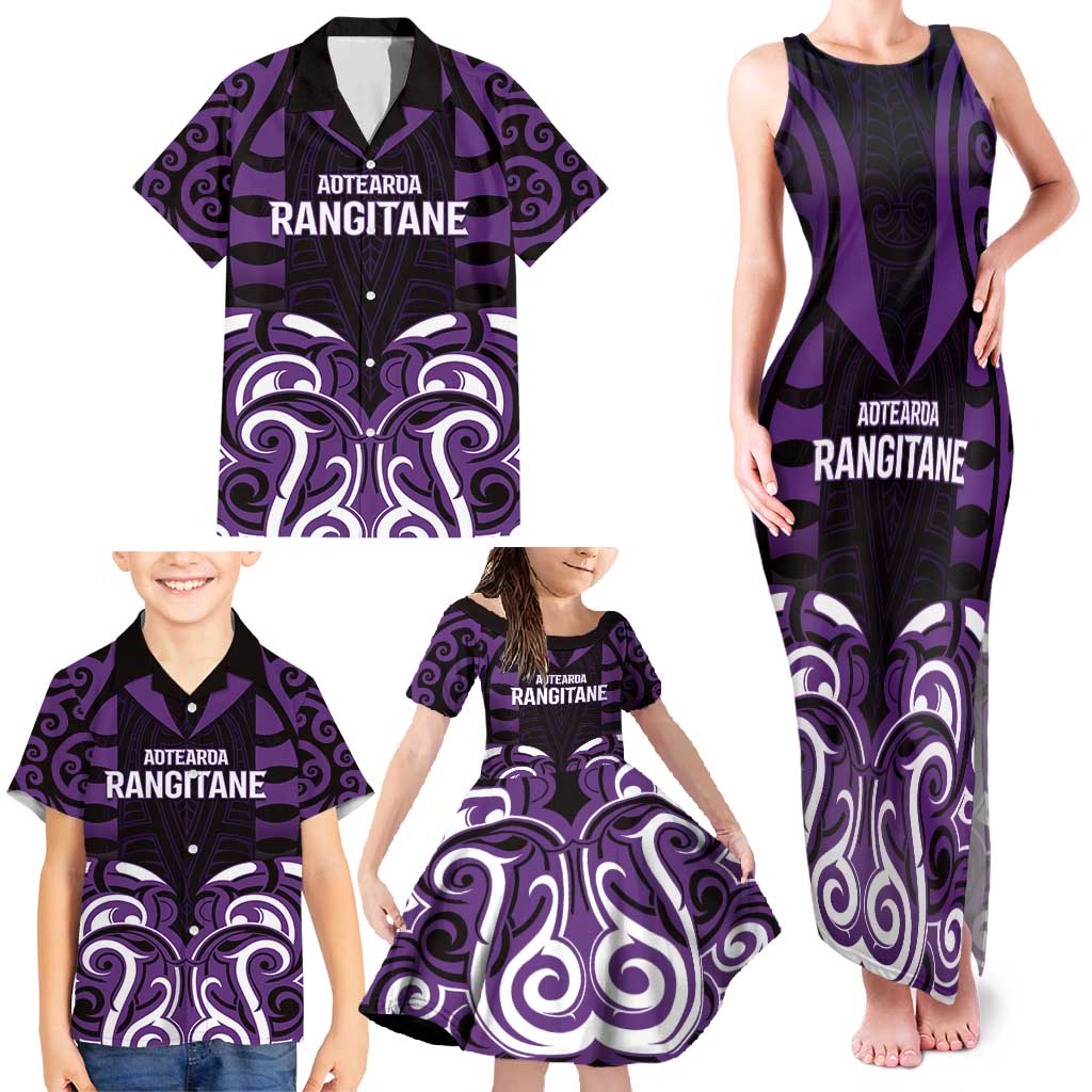 Custom Aotearoa Rangitane Family Matching Tank Maxi Dress and Hawaiian Shirt Maori Pattern New Zealand DT05 - Polynesian Pride
