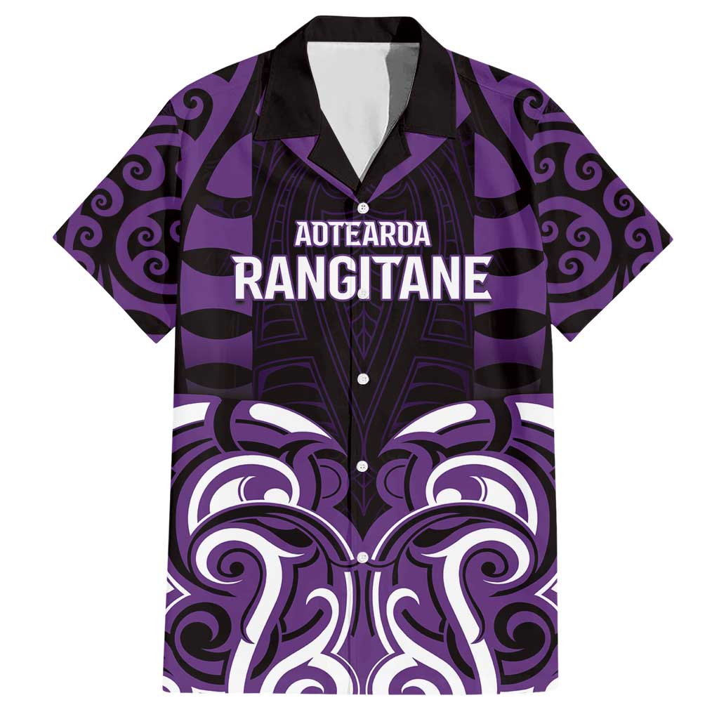 Custom Aotearoa Rangitane Hawaiian Shirt Maori Pattern New Zealand DT05 Purple - Polynesian Pride