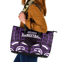 Aotearoa Rangitane Leather Tote Bag Maori Pattern New Zealand - Polynesian Pride