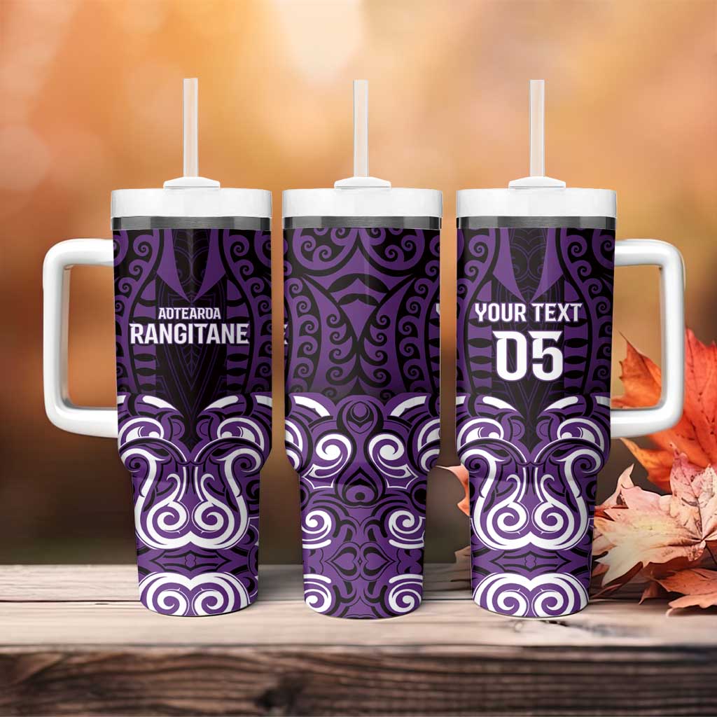 Custom Aotearoa Rangitane Tumbler With Handle Maori Pattern New Zealand - Polynesian Pride