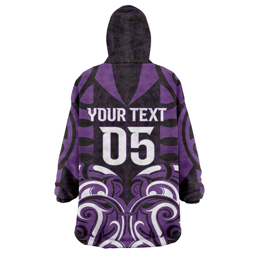 Custom Aotearoa Rangitane Wearable Blanket Hoodie Maori Pattern New Zealand DT05 - Polynesian Pride