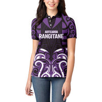 Custom Aotearoa Rangitane Women Polo Shirt Maori Pattern New Zealand - Polynesian Pride