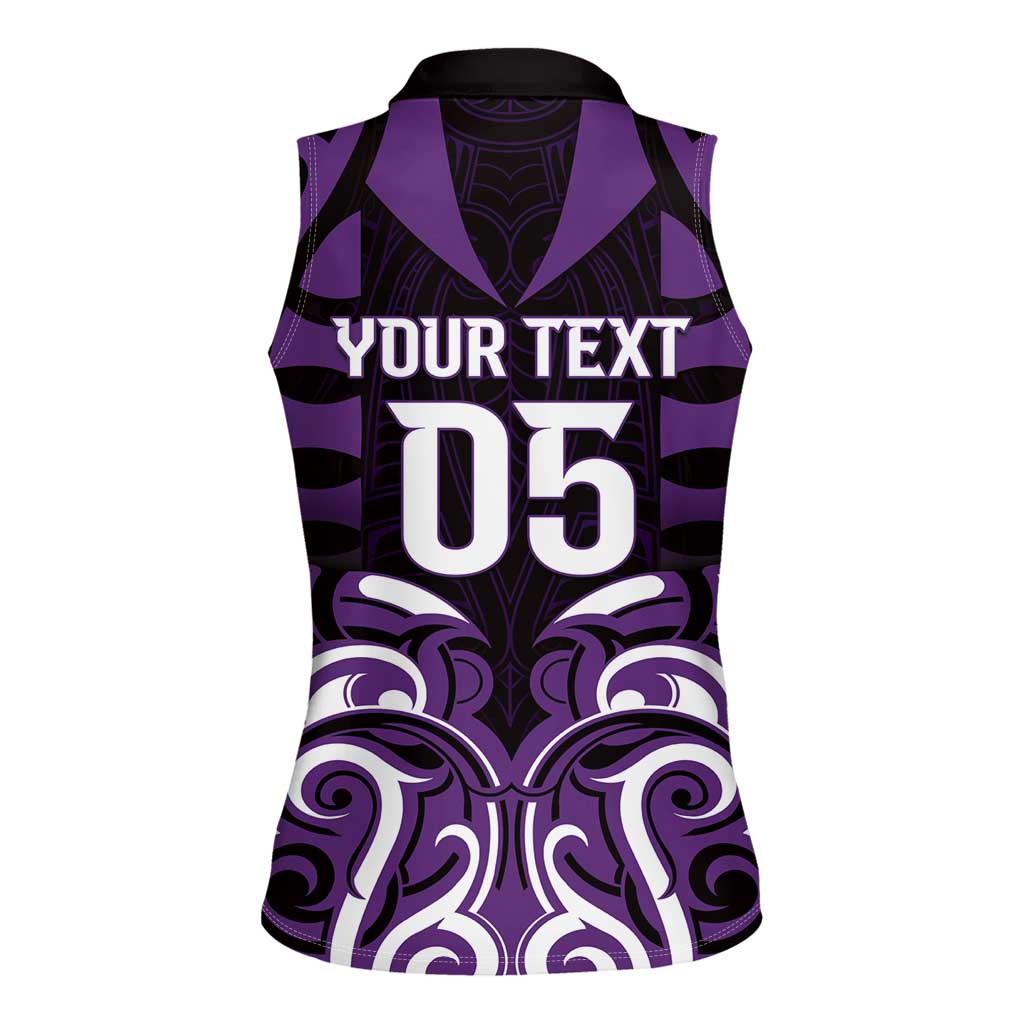 Custom Aotearoa Rangitane Women Sleeveless Polo Shirt Maori Pattern New Zealand - Polynesian Pride