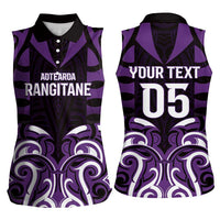 Custom Aotearoa Rangitane Women Sleeveless Polo Shirt Maori Pattern New Zealand - Polynesian Pride