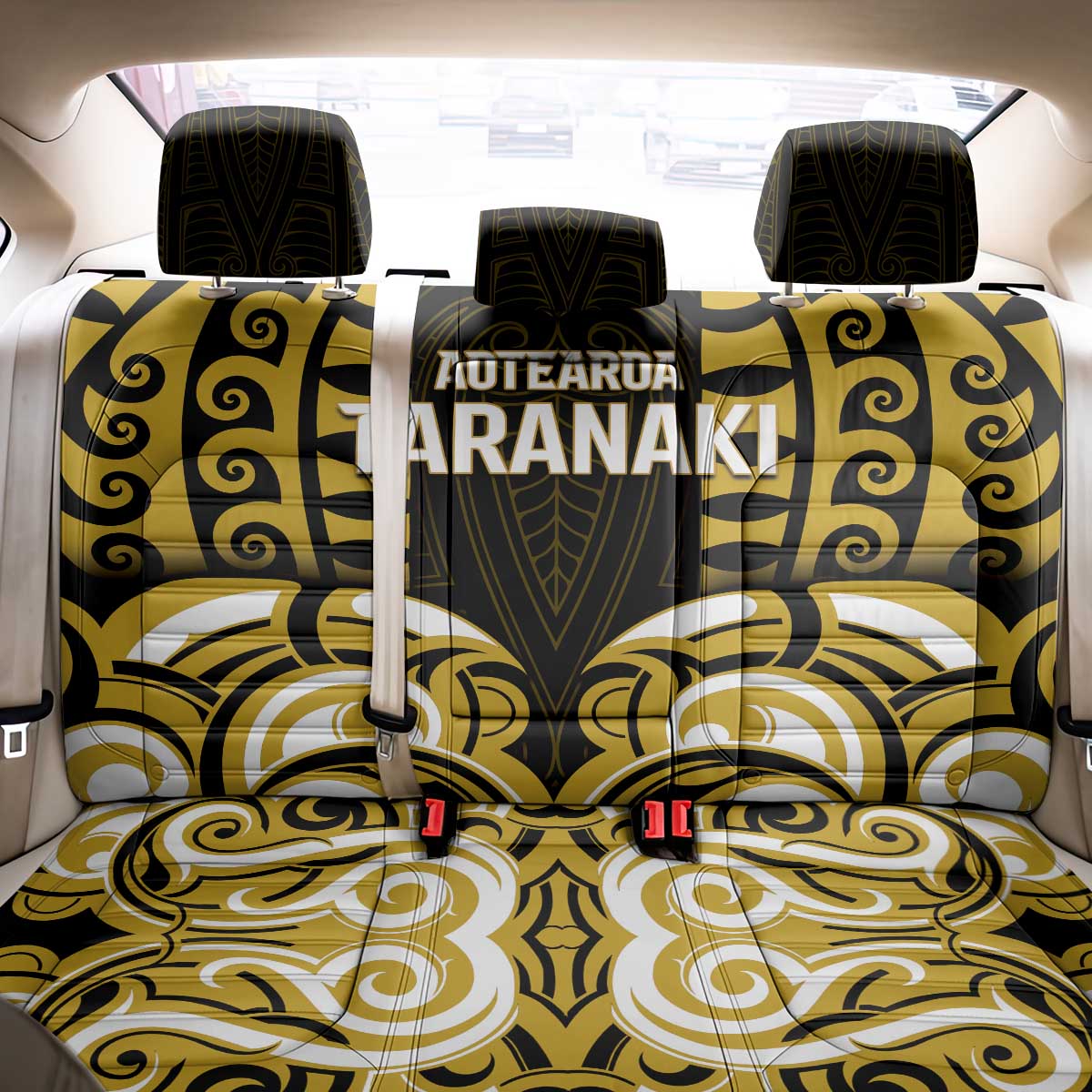 Aotearoa Taranaki Back Car Seat Cover Maori Pattern New Zealand - Polynesian Pride