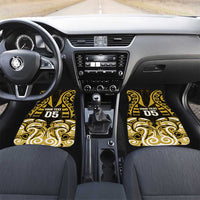 Aotearoa Taranaki Car Mats Maori Pattern New Zealand DT05 Set 2pcs - Front Yellow - Polynesian Pride