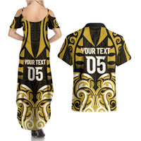Custom Aotearoa Taranaki Couples Matching Summer Maxi Dress and Hawaiian Shirt Maori Pattern New Zealand DT05 - Polynesian Pride