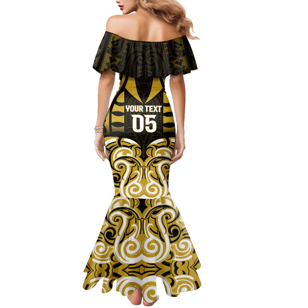 Custom Aotearoa Taranaki Family Matching Mermaid Dress and Hawaiian Shirt Maori Pattern New Zealand - Polynesian Pride