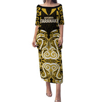 Custom Aotearoa Taranaki Puletasi Maori Pattern New Zealand DT05 Long Dress Yellow - Polynesian Pride