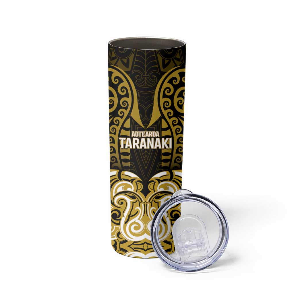 Custom Aotearoa Taranaki Skinny Tumbler Maori Pattern New Zealand - Polynesian Pride