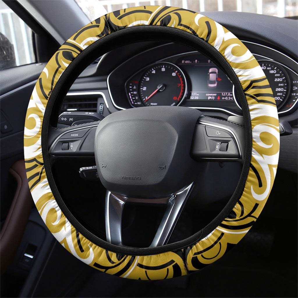 Aotearoa Taranaki Steering Wheel Cover Maori Pattern New Zealand DT05 - Polynesian Pride