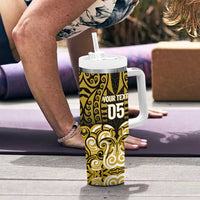 Custom Aotearoa Taranaki Tumbler With Handle Maori Pattern New Zealand - Polynesian Pride