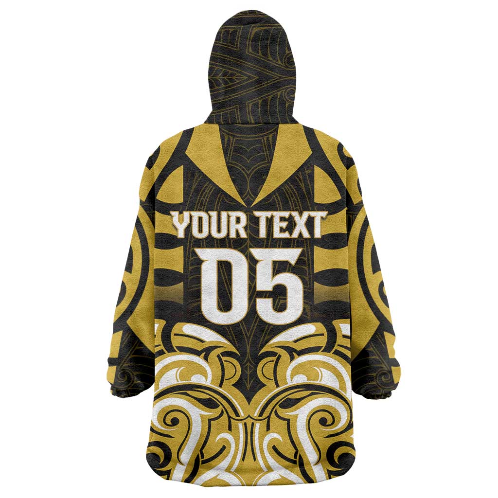 Custom Aotearoa Taranaki Wearable Blanket Hoodie Maori Pattern New Zealand DT05 - Polynesian Pride