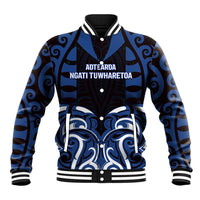Custom Aotearoa Ngati Tuwharetoa Baseball Jacket Maori Pattern New Zealand DT05 Unisex Navy - Polynesian Pride
