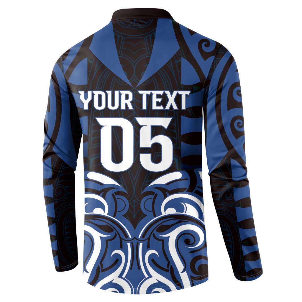 Custom Aotearoa Ngati Tuwharetoa Button Sweatshirt Maori Pattern New Zealand DT05 - Polynesian Pride