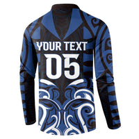Custom Aotearoa Ngati Tuwharetoa Button Sweatshirt Maori Pattern New Zealand DT05 - Polynesian Pride